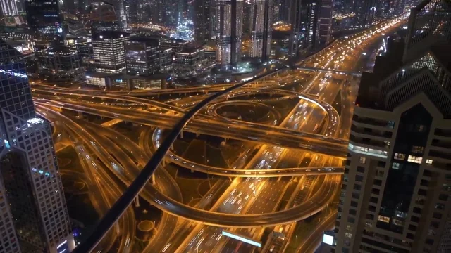 Dubai At Night By Drone In Stunning 4K HD  Aerial Views Of The Burj Khalifa, Palm Jumeirah, Atlantis